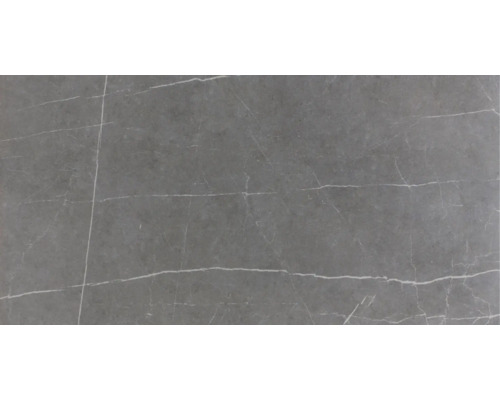 Treaptă gresie rectificată Concept Graphite 33x120 cm Placă de marmură gri cu vinișoare