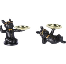 Figurine decorative bulldog cu tavă de depozitare
