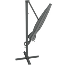 Umbrelă de soare suspendată gri cu suport