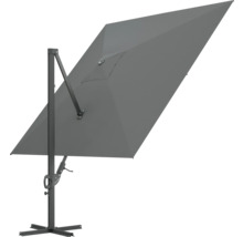 Umbrelă cu braț lateral cu baldachin pătrat și mecanism de manivelă