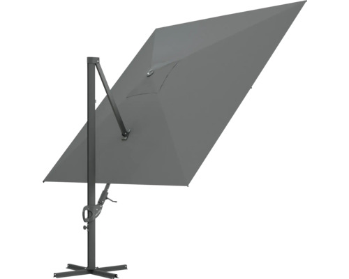 Umbrelă cu braț lateral cu baldachin pătrat și mecanism de manivelă