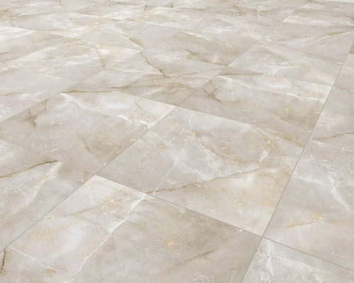 Vedere a podelei cu plăci ceramice cu aspect de marmură