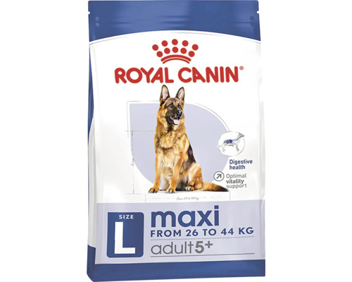 Hrană uscată pentru câini Royal Canin Maxi Adult 5+, 15 kg Royal Canin Maxi Adult 5+ hrană uscată pentru câini, pentru câini de 26 până la 44 kilograme