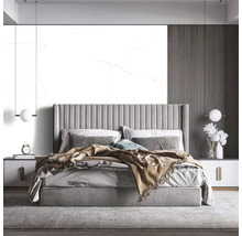 Dormitor cu pat dublu, noptiere și placare de perete