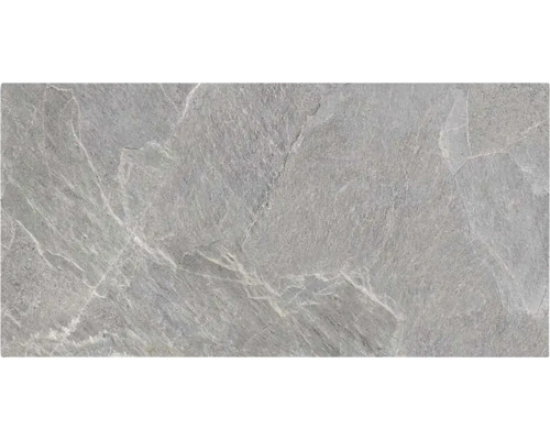 Gresie de podea gri cu aspect de piatră pentru interior