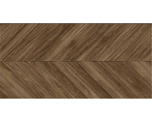 Placă ceramică aspect lemn cu model herringbone