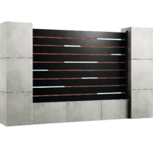 Gard de protecție vizuală cu lamele orizontale și stâlpi de beton