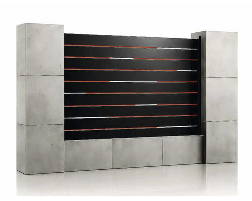 Panou fonoizolant cu stâlpi de beton și elemente orizontale