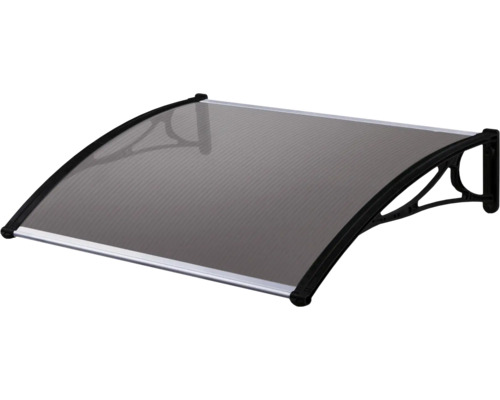 Copertină de ușă cu acoperiș transparent și suport negru