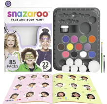 Paletă de machiaj pentru față și corp Snazaroo cu culori, bureți, pensule și broșură de instrucțiuni