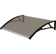 Copertină de ușă cu placă transparentă și cadru închis la culoare