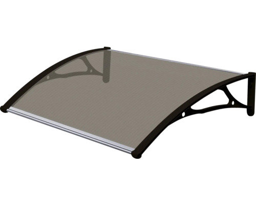 Copertină de ușă cu placă transparentă și cadru închis la culoare