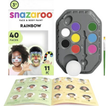 Set de machiaj cu culori, pensulă și instrucțiuni pentru pictura feței