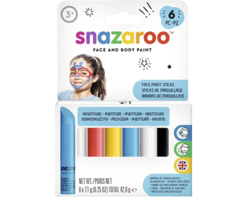 Snazaroo Creioane de machiaj pentru față și corp, 6 bucăți