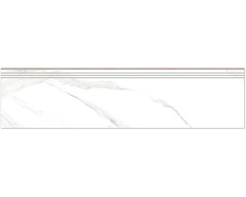 Treaptă gresie rectificată Izida Arena Soft Light 30x120 cm Placă ceramică cu aspect de marmură și margine de treaptă