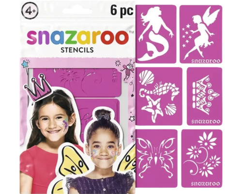 Set de șabloane Snazaroo cu șase motive pentru pictură pe față