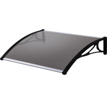 Copertină de ușă cu învelitoare gri și cadru negru