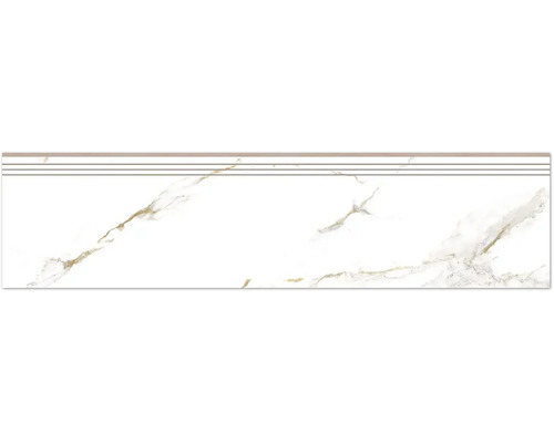 Treaptă gresie rectificată Izida Skyatos Gold 30x120 cm Bordură de faianță cu structură de marmură