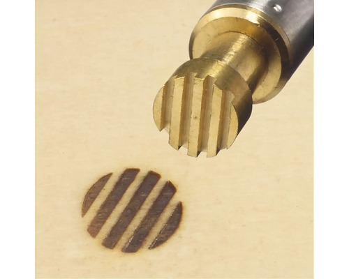 Ștampilă de pirogravură cu model cu dungi