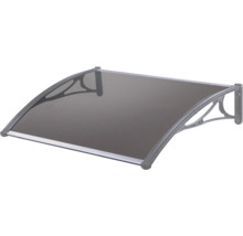 Copertină gri pentru ușa de intrare cu acoperiș transparent