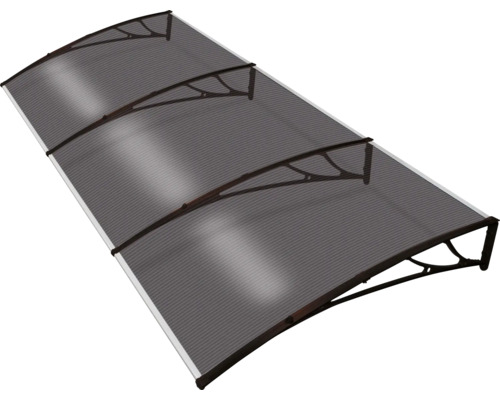 Copertină Daroni Rimini 1500x3000 mm maro acrilic bronz Copertină cu brațe de susținere și placă din policarbonat