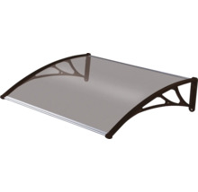 Copertină pentru ușa de intrare din policarbonat cu cadru maro