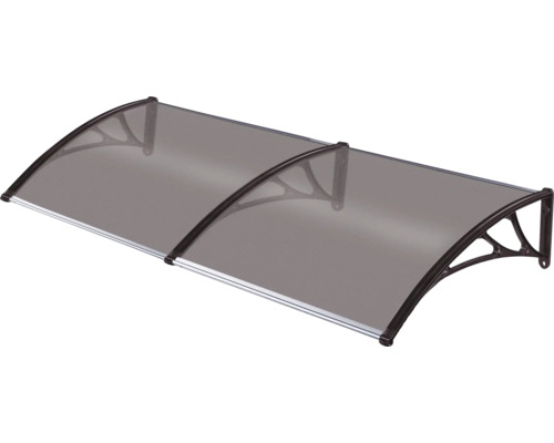 Copertină cu acoperire transparentă și cadru pentru montare deasupra unei uși