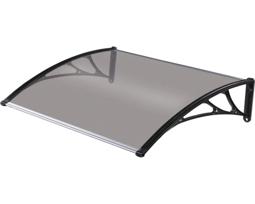 Copertină de ușă cu acoperiș gri și cadru negru