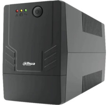 Sigla Dahua sub un dispozitiv de alimentare.