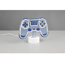 Lampă decorativă consolă de jocuri cu inscripția Game Over pe un soclu