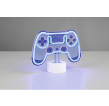 Lampă decorativă gamepad cu inscripția Game Over pe un piedestal