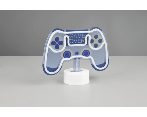 Lampă decorativă pentru jocuri în formă de controler de joc cu inscripția Game Over