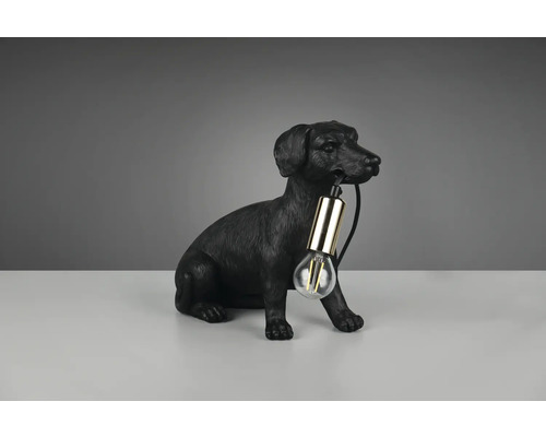 Lampă decorativă pentru câini cu bec în gură ca lampă de masă