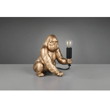 Lampă de masă decorativă în formă de gorilă aurie cu bec