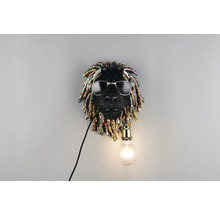 Lumină de perete decorativă cu cap de leu, ochelari de soare și bec