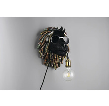 Lumină de perete în formă de cap de leu cu căști și ochelari de soare