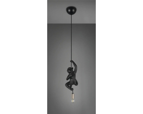 Lumină suspendată cu figurină de maimuță agățată de o frânghie