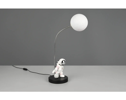 Lampă decorativă cu figurină astronaut și abajur sferic