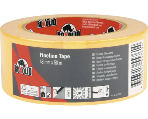 Bandă de mascare Fineline Roxolid aurie 48 mm x 50 m Bandă fină Roxolid, 48 milimetri x 50 metri