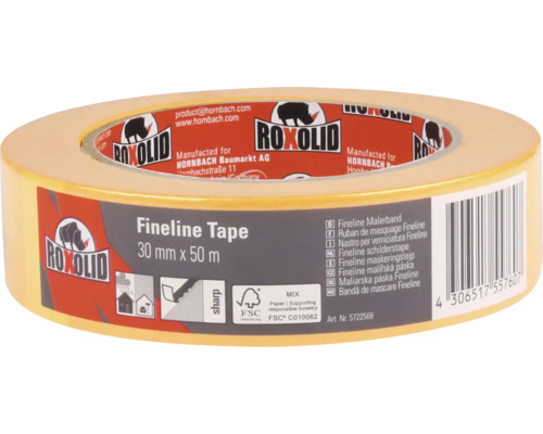 Bandă de mascare Fineline Roxolid aurie 30 mm x 50 m Roxolid Bandă fineline 30 mm x 50 m