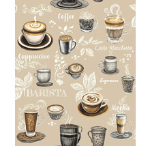 Tapetă pentru cafenea cu motive cappuccino, latte macchiato, espresso și barista
