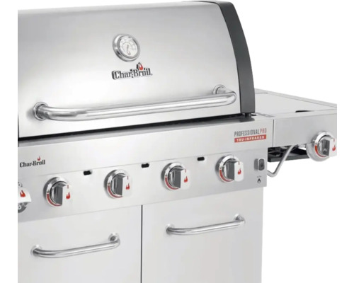 Grătar pe gaz Char-Broil cu indicator de temperatură și mai multe butoane rotative