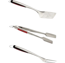 Set de ustensile pentru grătar, format din spatulă, clește și furculiță