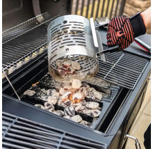 Coșul de aprindere este folosit pentru aprinderea cărbunelui de grătar.