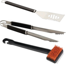 Set de ustensile pentru grătar cu spatulă, clește și perie