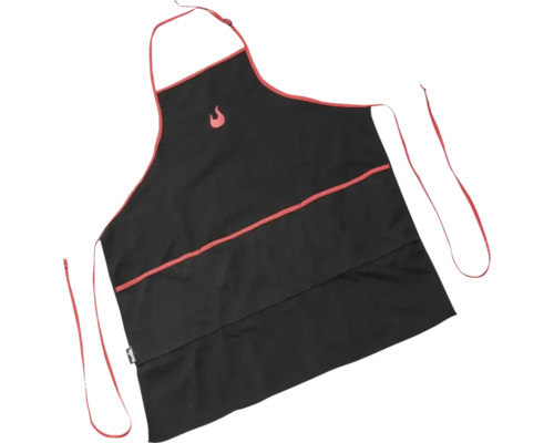 Șorț de grătar negru cu pieptar și buzunare