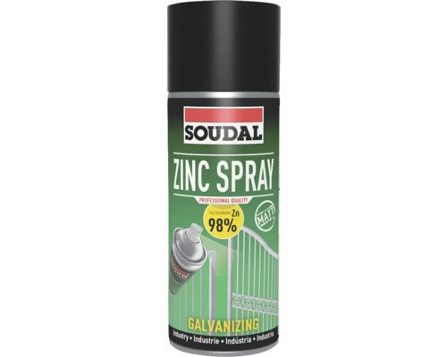Spray cu zinc Soudal pentru galvanizare la rece cu 98% zinc
