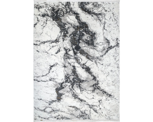 Covor modern Pierre Cardin Cozzy CZ96B 80x150 cm Covor cu model abstract în negru, gri și alb