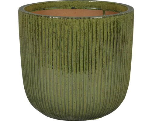 Ghiveci verde cu caneluri verticale
