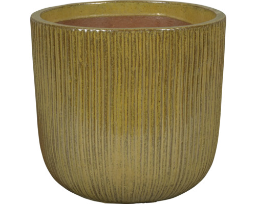 Ghiveci galben cu linii verticale